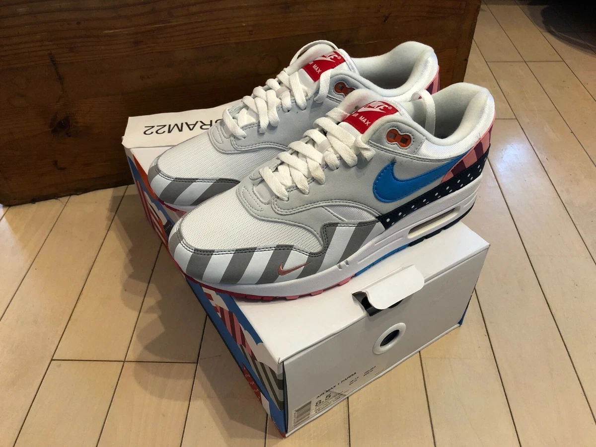 2018 Nike Air Max 1 PARRA White Blue Grey Pink sz 8.5