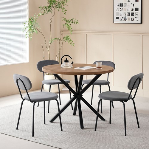 Set 4 Sedie da Pranzo Impilabili Velluto Olandese Gambe in Metallo Cucina Grigio - Foto 16 di 16
