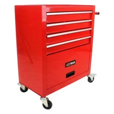 NEW DURABLE 4 DRAWERS MULTIFUNCTIONAL RED TOOL CART WITH WHEELS