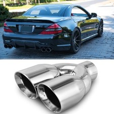 2.5" Inlet 2x3.5" Outlet 9.5" Length Exhaust Pipe For Mercedes Benz SL500 SL600