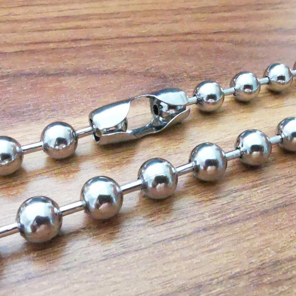 Custom Different Colors Bead Chains Endless Jewelry Necklace Iron Brass Stainless Steel Blind Bead Ball Chain