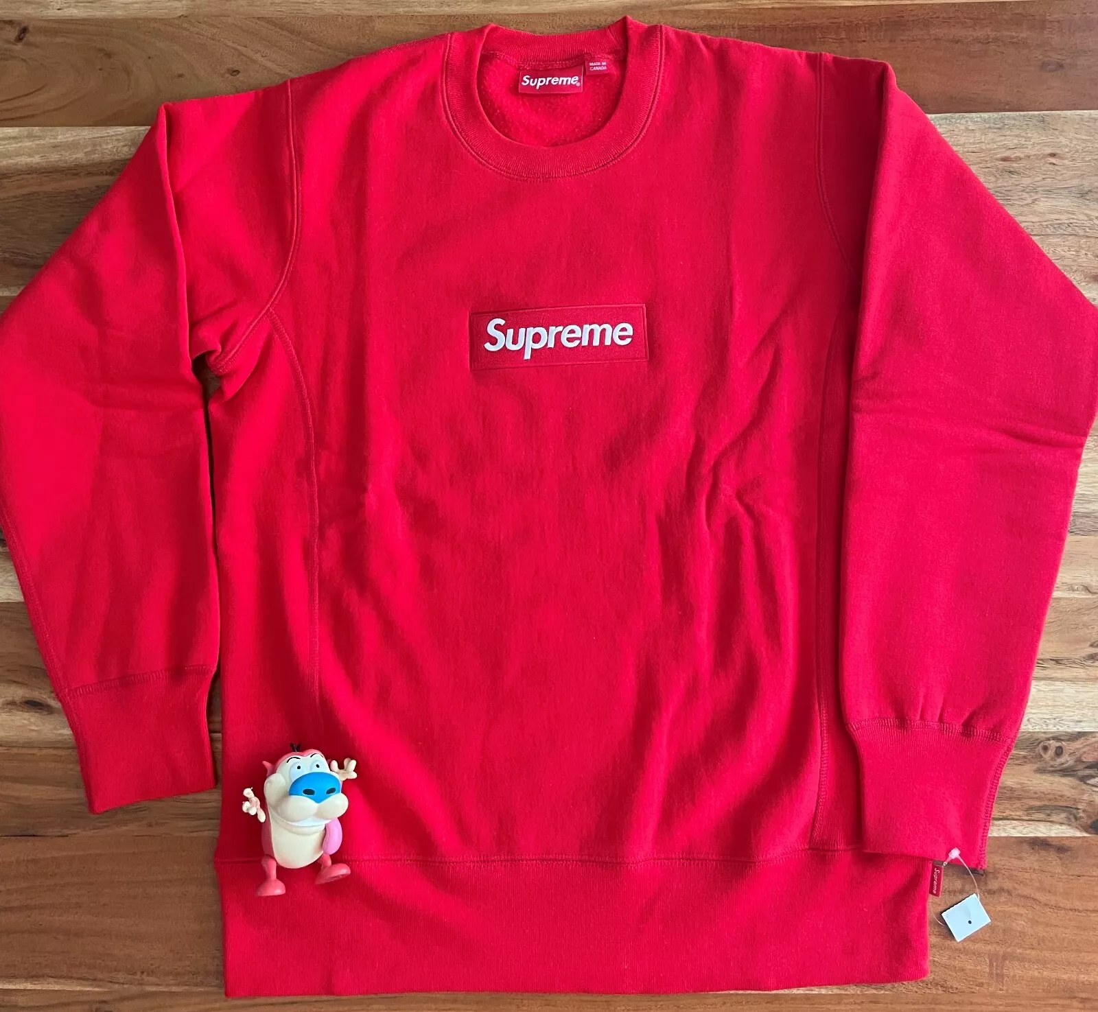 Neuf boîte rouge suprême logo crewneck S 2015 FW Bogo Rakim Nas Rakim Raekwon Sade