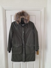 Ted Baker London Hunter Green/army Green Women Parka Coat With Hoodie Size 8/tb1