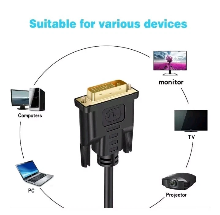 A-technology DVI Cable 25ft Dual Link 24+1 Male to Male W/ Ferrite Core Support  - Image 2 of 2