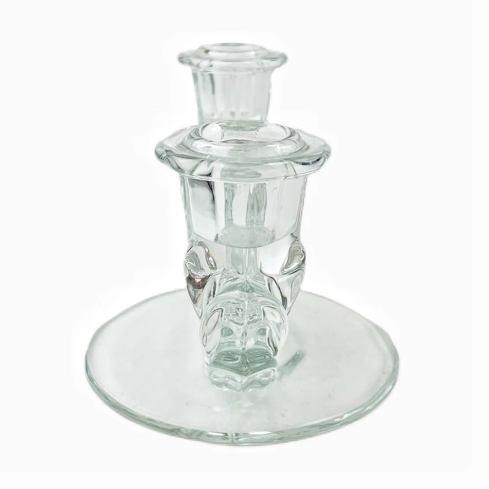 Vintage Fostoria Baroque Pattern #2496 Duo Double Candlestick Holder Clear Glass - Image 2 of 4