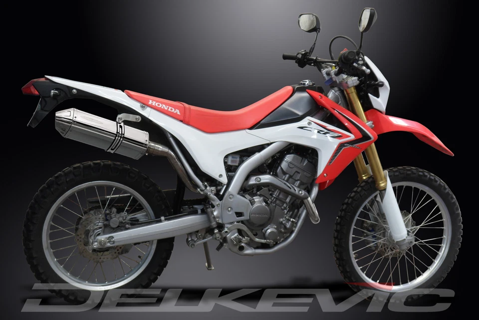 Silenciador de escape completo de 13" de acero inoxidable triovalado Honda CRF250L 2012-2016 Delkevic Foto 4 de 4