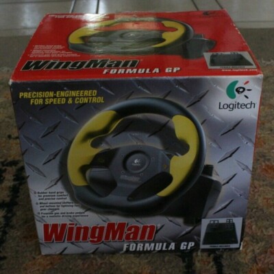 Logictech Wingman Formula GP PC Steering Wheel and Pedals Controller NEVER USED