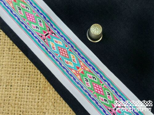 Ethnisch Chinesisch bestickt Miao Hmong geometrisches Band Band Stamm M1914 - Bild 5 von 7