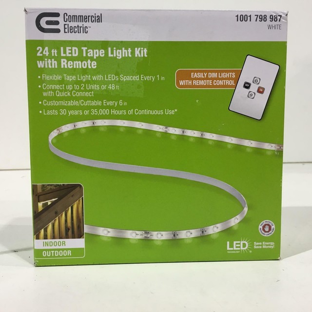 Commercial Electric 24 ft. LED Warm White Indoor/Outdoor Tape Light Kit