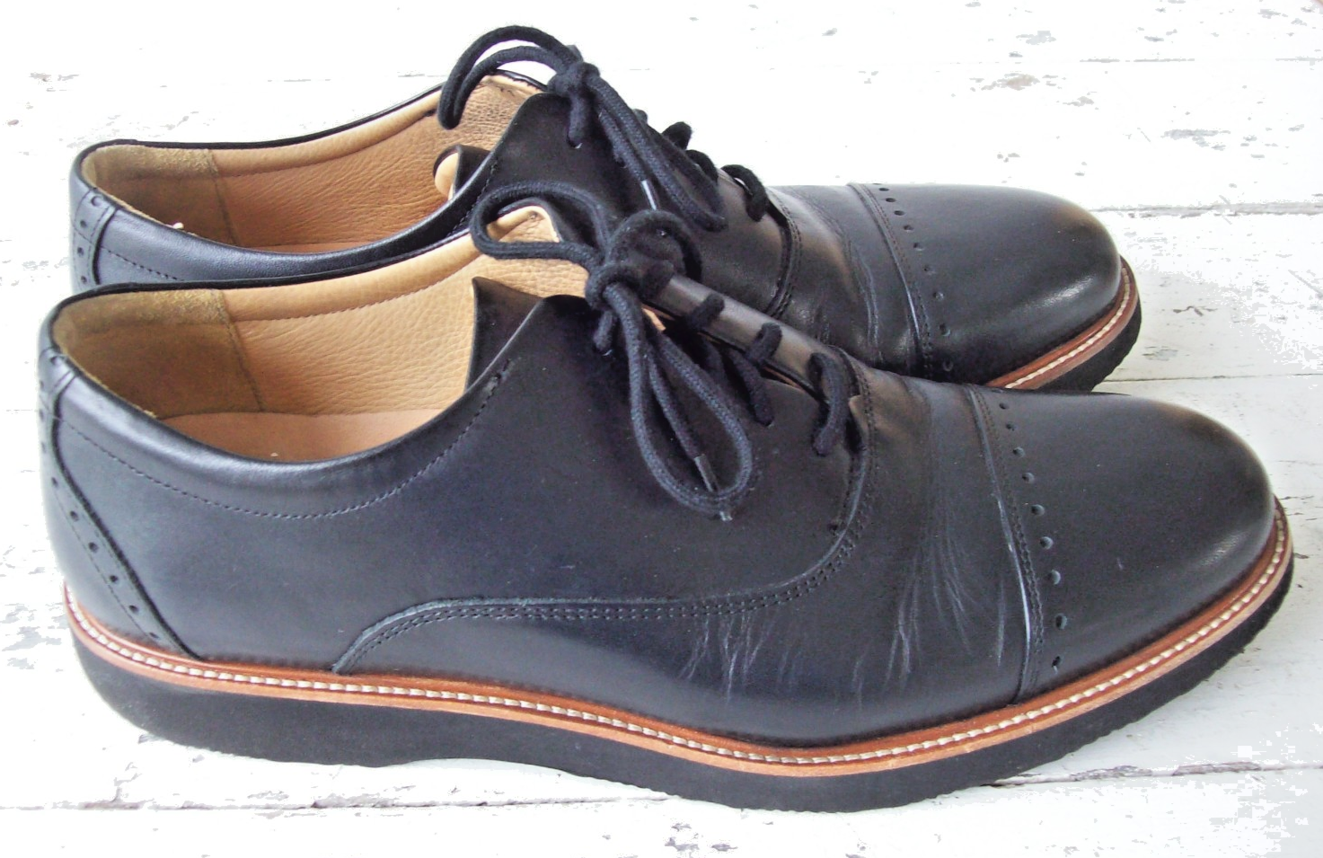 SAOLA Cappellino mercato Samuel Hubbard Oxford ~ M2140 048 ~ pelle nera ~ uomo 11 5 M ~ scarpe alberi