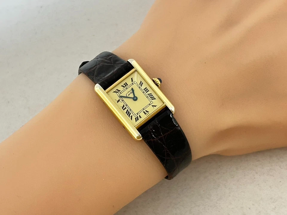 Reloj Cartier Must Tank W1003153 SM Crema 20mm Cuarzo Mujer Excelente A4770 Foto 2 de 4