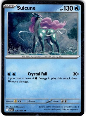 Pokemon Suicune Phantasmal Flames 26/94 Cosmos Holo Near Mint English