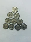 1964 Washington Quarters  3 With Mint Mark. 10 Coin Lot.