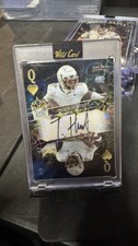 1/1 TRAVIS HUNTER 2024 Black Foil Auto Mirrored Wild Card 5 Card Draw Stacked