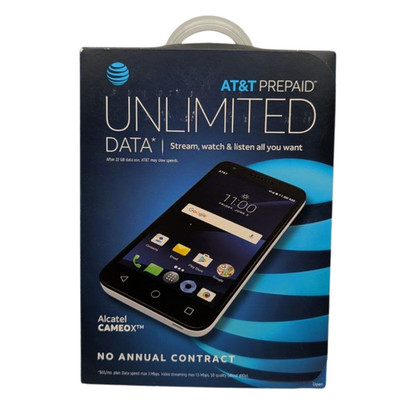 Alcatel IdealXCITE Cameox 16GB Android Smartphone 5'' 5MP SIM AT&T Locked White