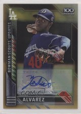 2016 Bowman Chrome Gold Refractor 41/50 Yadier Alvarez #BSU-YA Auto u6m