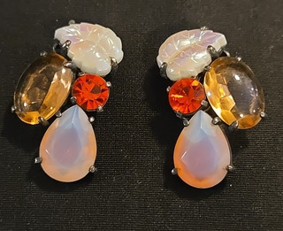 Vintage 1950's Signed Schiaparelli Clip On Earrings