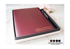Acuto A4 Personalised Italian Leather Refillable Journal Gift Set - Burgundy