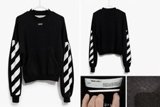Off-White Black Striped Logo Graphic Print Pu...