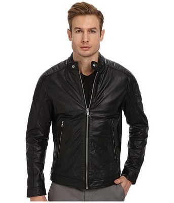 New Men Biker Black Leather Genuine Leather Bomber Leather Jacket XS-3XL F673