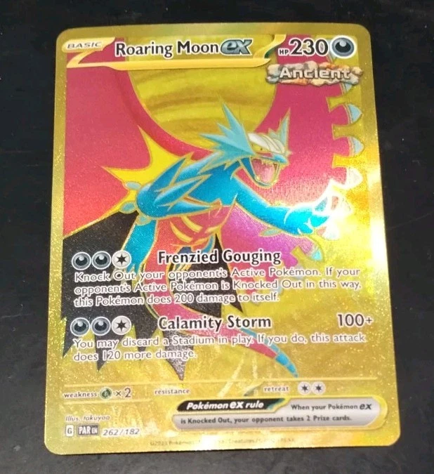 roaring moon pokemon card gold 262/182 ex [Colorless] [Colorless]. 10 Pokémon TCG: Paradox Rift