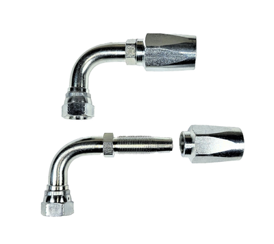10-Pack 90° Hydraulic Hose Fittings – 3/8" Hose X 3/8" JIC 37° Female Elbow, Carbon Steel Crimp Connectors For Single-Wire Hose Repair & Replacement