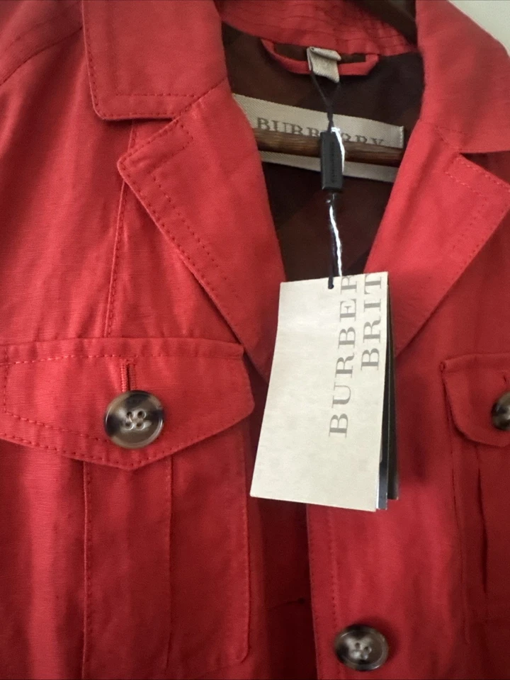 Chaqueta de lino Burberry Brit naranja rojo talla US 8 Foto 4 de 4