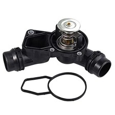 Engine Thermostat Housing Assembly with Sensor and Gasket Compatible with BMW