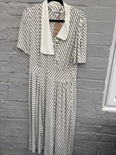 Comma Vintage Sukienka Oliwkowa zieleń i kremowa Rozmiar 12