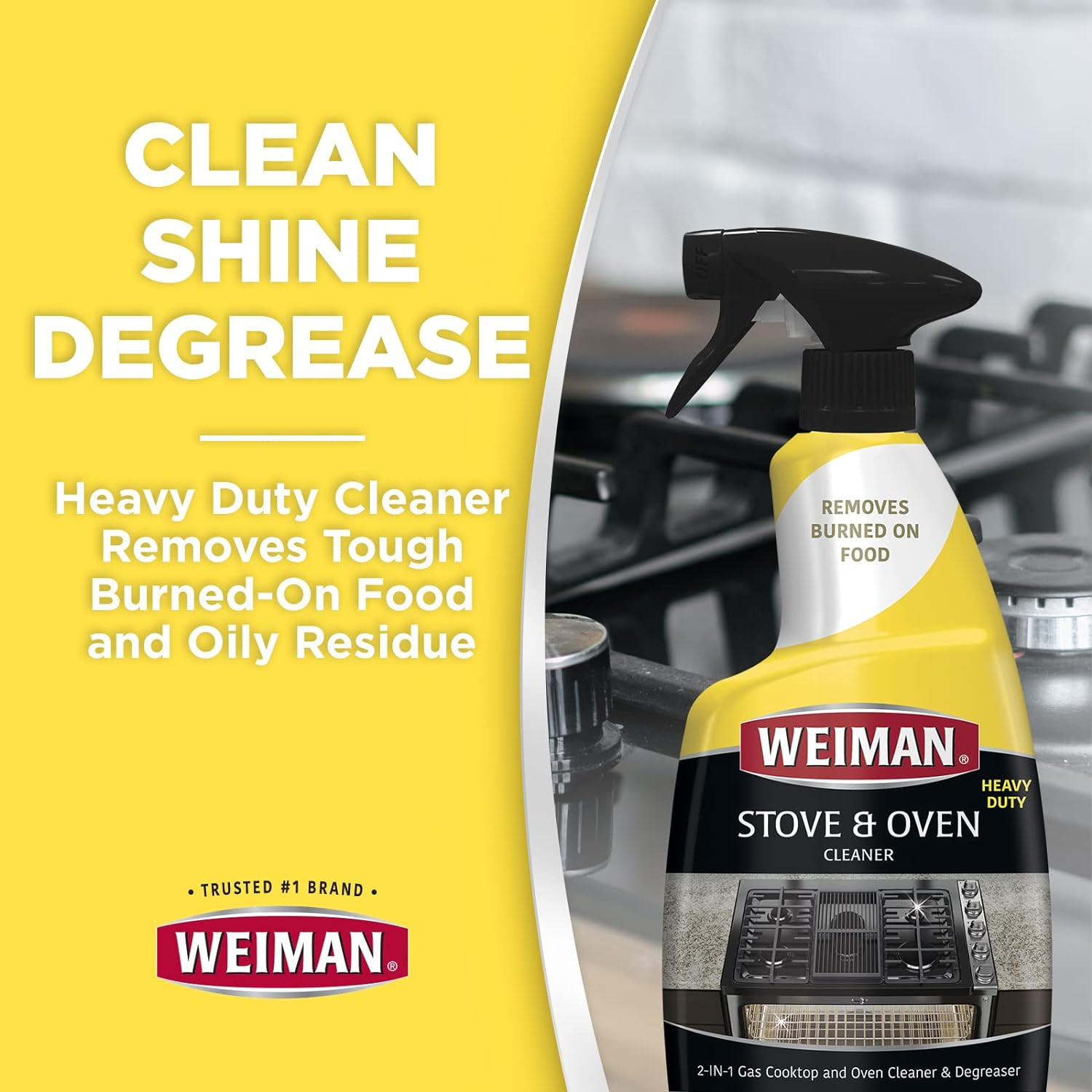 Heavy Duty Stove and Oven Cleaner and Degreaser for Glass, Ceramic Cooktops, BBQ