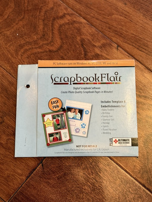 Scrapbook Flair Computer Software~ includes template & embellishments