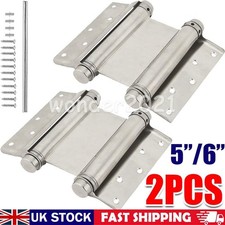 1-Pair 5"/6" Door Spring Hinges Double Action Self Closing Gate Saloon Hinge