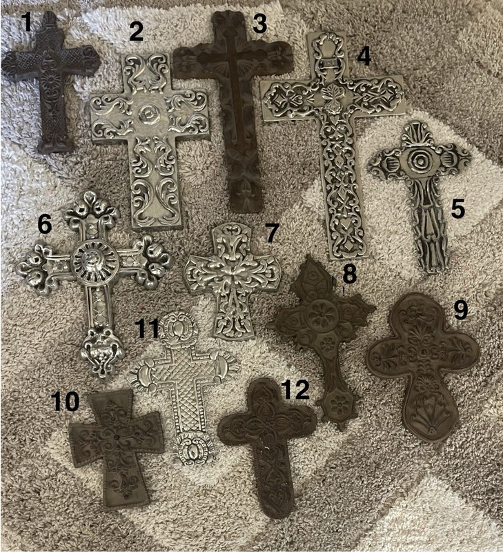 LOT Of 12 Crosses  - Boozell Pewter /Elements Resin Crosses/Easter