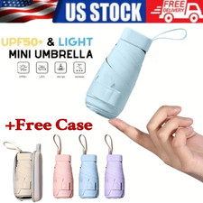 Portable Rain Umbrella Pocket Compact Mini Umbrella 6 Fold Sun Umbrella US