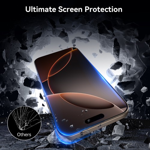 IPhone 16 Pro Universal Full Package Silk Screen Tempered Glass Film Black 3-Pie - Picture 8 of 17