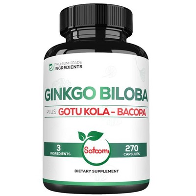 1520mg Ginkgo Biloba Supplements with Gotu Kola Leaf, 270 Count (Pack of 1) 