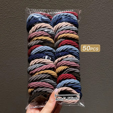 50pcs Colorful Hair Ties Korean Style Trendy Colorful Comfort Hair Accessories - Image 3