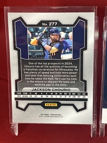 JACKSON CHOURIO SP RC BOWMAN 2024 Rated Prospect CHROME Baseball Card BREWERS - Picture 6 of 8