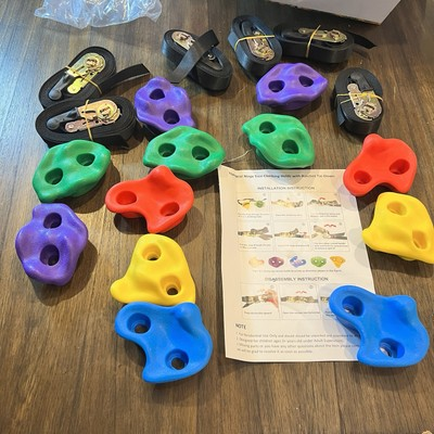 #ad 12 Ninja Tree Climbing Holds Kids Climber Adult Climbing Rocks 6 Ratchet straps $29.99