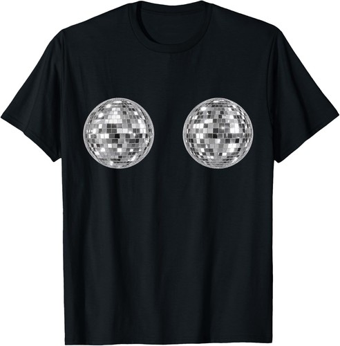 Disco Ball Bikini Bra Cute 90s Disco Ball Graphics T-Shirt