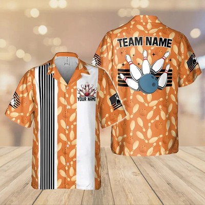 Custom Bowling Hawaiian Shirt Personalized Name Bowler Team Match Gift #2