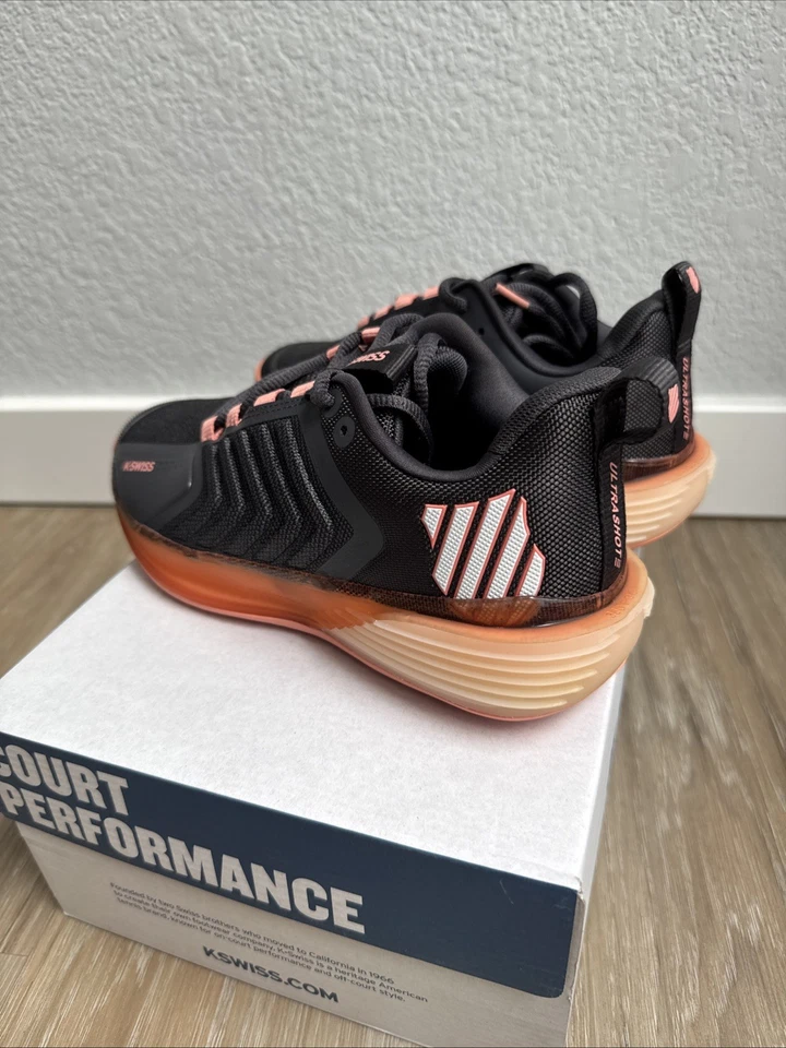 Novo Tênis Feminino K Swiss Ultrashot 3 Pickleball, Cinza Escuro Pêssego, Tamanho 7 - Imagem 4 de 4