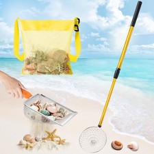 3 Pcs Shelling Tools for Beach 28" Shark Tooth Sifter Long Handle Beach Sand ...