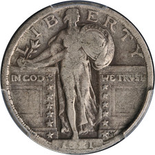 1921 Standing Liberty Quarter PCGS F15 Key Date Great Eye Appeal Nice Strike