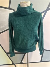 Vintage retro Turtleneck Green Sweater Terry cloth Micro fiber Loubella Sz L