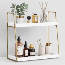 Bathroom Organizer Countertop, Counter Organizer for Bathroom Decor, Wooden Sink
