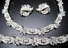 TRIFARI Sparkling Ice Rhinestone Vintage Necklace Bracelet Earring Set