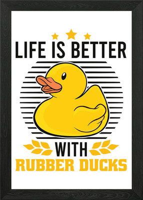 Rubber Duck Life Is Better Gerahmtes Wandbild Poster Leinwanddruck Bild