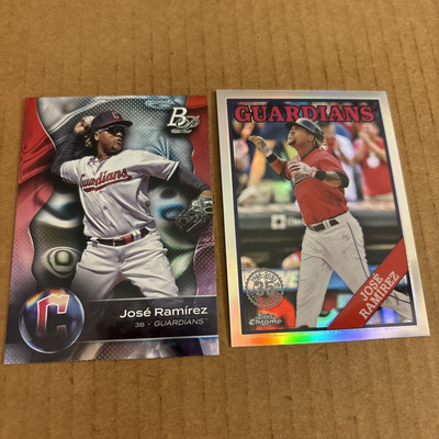 JOSE RAMIREZ 2023 Bowman Platinum FOIL #95 & Topps Chrome  88 #88BC-17 (e1)