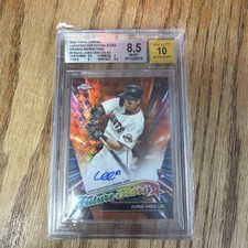 Jung-Hoo Lee 2024 Topps Chrome Logofractor 4/25 BGS 8.5 Future Star Autograph RC